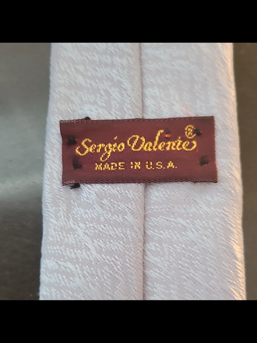 80s Sergio Valente Men's Gray Geometric Pattern Textured Necktie Tie Made in USA